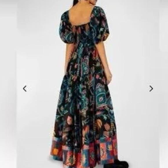 NWT FARM Rio Sunset Tapestry Black Maxi Dress small - Picture 5 of 12
